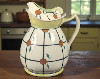 1920s Wood & Sons “Coco” Art Deco Teapot with Patented Strainer Lid – Hand Painted England