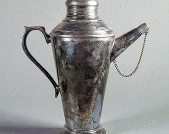 Antique EPNS Coffee Tea Infusion Pot with Plunger & Strainer, A.G.S. Silverplate