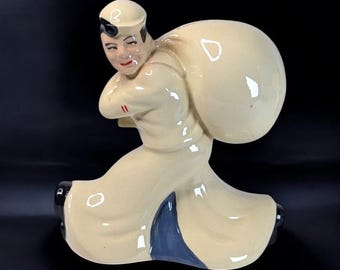 Vintage McCoy Pottery "The Seamen's Bank for Savings" Figurine, 1940s, Excellent Condition