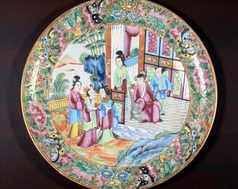Mid-19th Century Chinese Famille Rose Medallion Plate – 8″ – Fine Enameling