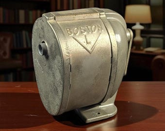 Vintage Boston Model L Pencil Sharpener – Industrial Cast Metal – Mid Century School or Office