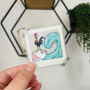 Super süsser Moana PUA, HEI-HEI und Wasser Transparente Polaroid Sticker
