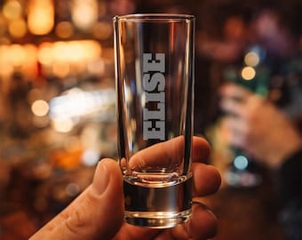 Verre shooter personnalisé 6 cl – Gravure laser sur verre – Prénom ou texte au choix