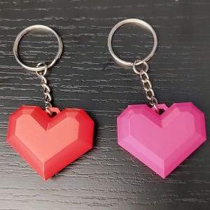 Porte-clé cœur en impression 3D – Cadeau Saint Valentin romantique – Bijou de sac personnalisé – Porte-clé amour rouge ou rose – Idée cadeau