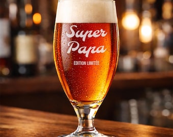 50cl Beer Glass - Super Dad - Limited Edition - Engraving