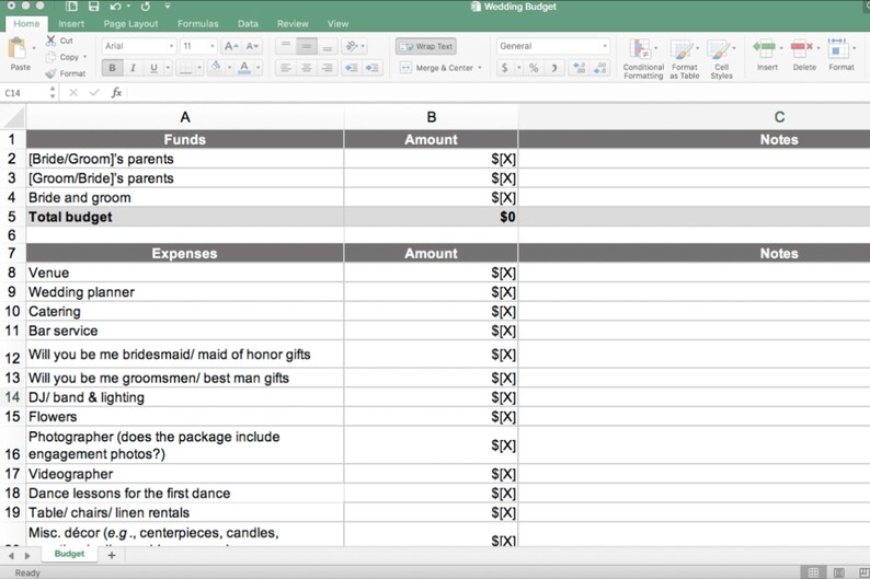 Digital Wedding Budget Template Wedding Calculator Wedding Budget