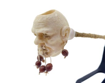 S. Yanik Pipa in schiuma, Testa rimpicciolita Tsantsa Churchwarden