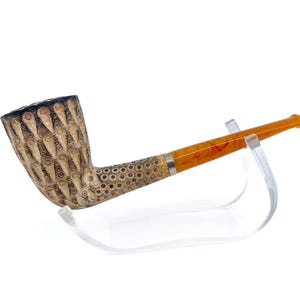 S. Yanik Meerschaum Pipe – Hand-Carved Dublin Lattice Design | Calcine Finish