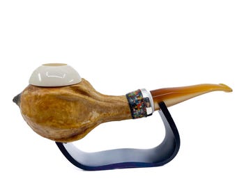 S.Yanik Meerschaum Pipe Handmade Real Gourd Calabash Smoking Pipe