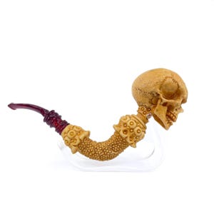 S. Yanik Meerschaumpfeife Handgefertigte Kirchenwächter-Pfeife-Schädel-Design