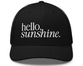 hello sunshine Trucker Hut bestickter Sommerhut positive Nachricht Trucker Hut