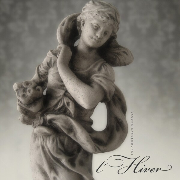 Vintage French Lady Statue, Romantic Victorian Girl Sculpture