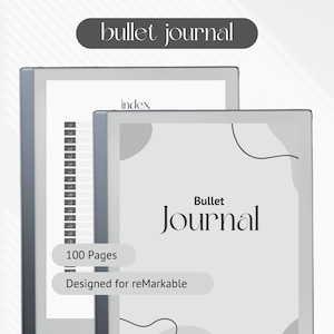 Elegant Bullet Journal Template for Remarkable 2 | Dot Grid | Hyperlinks Included