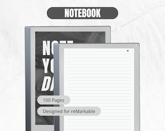Plantilla de cuaderno digital diseñada para páginas notables, fáciles de usar y con líneas
