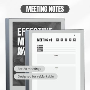 Meeting Notes Template designed for Remarkable 2: Organized, Hyperlinked and Stylish.