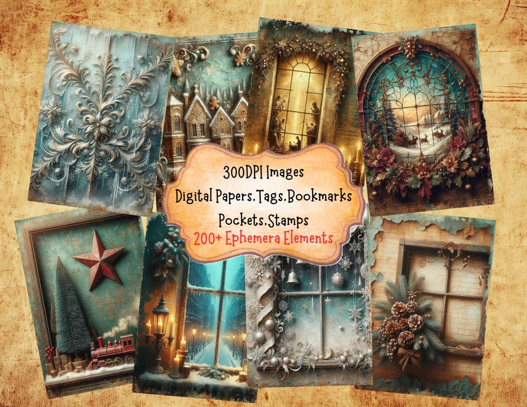 クリスマスウィンドウジャンクジャーナルキット：ヴィンテージホリデー