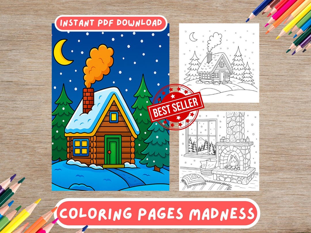 40 Winter Coloring Pages, Printable Activity for Kids and Adults ...