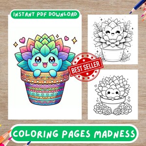 50 Cute Succulent Coloring Pages For Kids And Adults,Relaxing Art & Anxiety Relief,Succulent Coloring Book,Adult Coloring Pages PDF Download