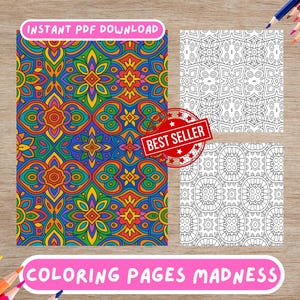 50 Anxiety Coloring Pages, Printable Coloring Book, PDF Files for Kids and Adults, Instant Download Kids and Adults Activity