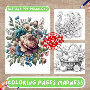 50 Aesthetic Coloring Pages for Adults, Printable Minimalist Coloring Art, Aesthetic Relaxing Digital Download for Self Care Coloring Pages