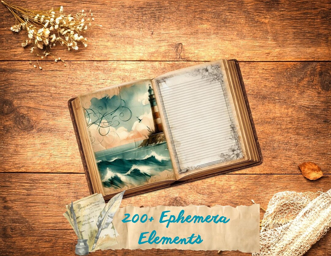 Vintage Lighthouse Junk Journal Pages - Digital Lighthouses Papers ...
