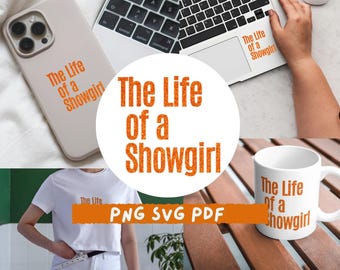 Sparkly Orange Glitter Text- Showgirl Aesthetic Digital Download - Concert Vibes Typography Pack The Life of a Showgirl