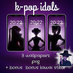 Shadow Pop Trio Hunter Wallpapers | Dark K-Fantasy Kpop Demon Aesthetic Phone Backgrounds