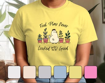 Lustiges Huhn Shirt | Soft-Style Baumwoll T-Shirt | Foulspiel sah nie gut aus