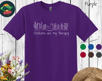 Hühner sind meine Therapie - Huhn T Shirt. Ein lustiges Hühner-Shirt, ein tolles Geschenk für Hühnerliebhaber, Hühnerdamen und Mama.