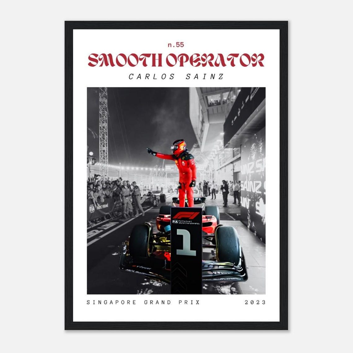 Carlos Sainz Poster, F1 Poster, Singapore Grand Prix Poster, F1 Racing ...