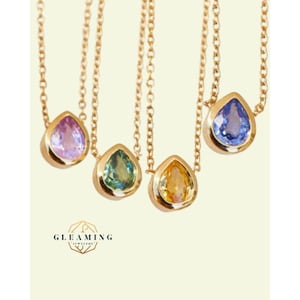 ハンドメイド 18k ゴールドフィリング ナチュラルストーンネックレス ウォータードロップペンダントネックレス ティアドロップネックレス 上品なネックレス 彼女へのギフト