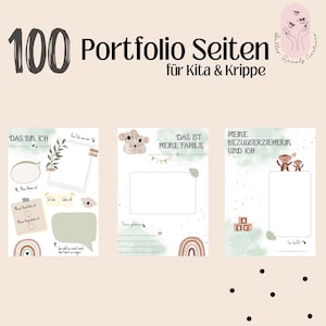 Portfoliosjablonen voor kleuterschool en peuterspeelzaal | 100 portfolio-pagina's voor kinderdagverblijf en peuterspeelzaal | Kinddocumentatie | Portfoliomap voor kinderdagverblijf