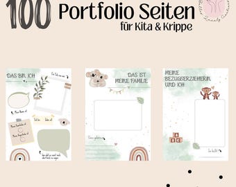 Portfolio Templates for Kindergarten & Nursery | 100 Portfolio Pages for Daycare and Nursery | Child Documentation | Daycare Portfolio Folder