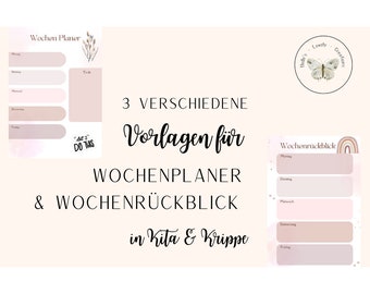 Weekly planner & weekly review for daycare centers, kindergartens and nurseries | Weekly planning for educators | Daycare organization | PDF download