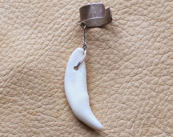 Real Deer Tooth Earrings  Oddity  Goth  Animal Taxidermy Jewelry  Authentic Natural  Witch Pagan Statement  Incisor Teeth