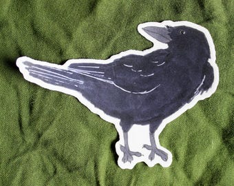 Raven or Crow 4" Indoor/Outdoor Vinyl Sticker Nature Wildlife Art Bird