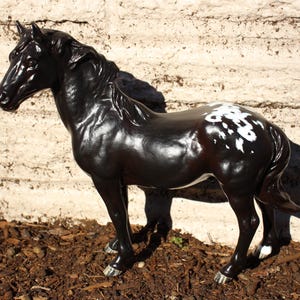 Turnbull - Breyer Custom Sunburnt Black Blanket Appaloosa Classic Mustang Stallion customized CM painted art horse - free US shipping