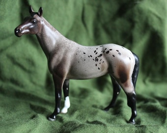 Phacelia - Custom Bay Varnish Roan Appaloosa Breyer Stablemate G1 Native Dancer customized CM RRH altered painted art horse