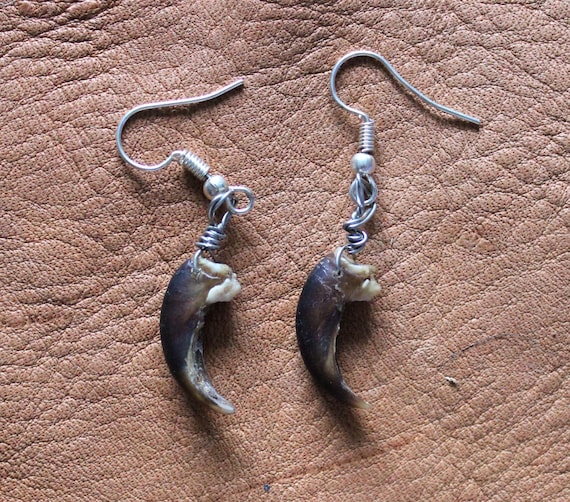 Real American Porcupine Rear Claw Earrings on Fish Hook Ear Wires -   Canada
