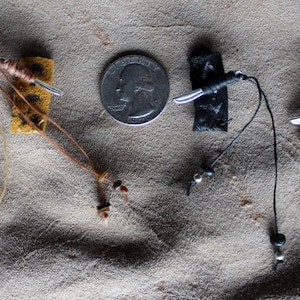 TINY athame - ritual knife with beads and deerskin suede sheath - made to order