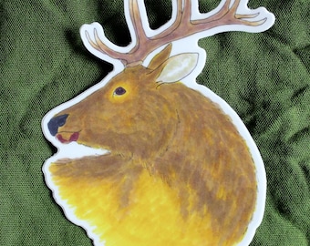Bull Elk 4" Indoor/Outdoor Vinyl Sticker Nature Wildlife Art