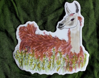 Llama 4" Indoor/Outdoor Vinyl Sticker Nature Wildlife Art