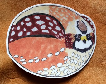 BORB Very Round Bobwhite Quail 4" Vinyl Sticker Bird Birb Art