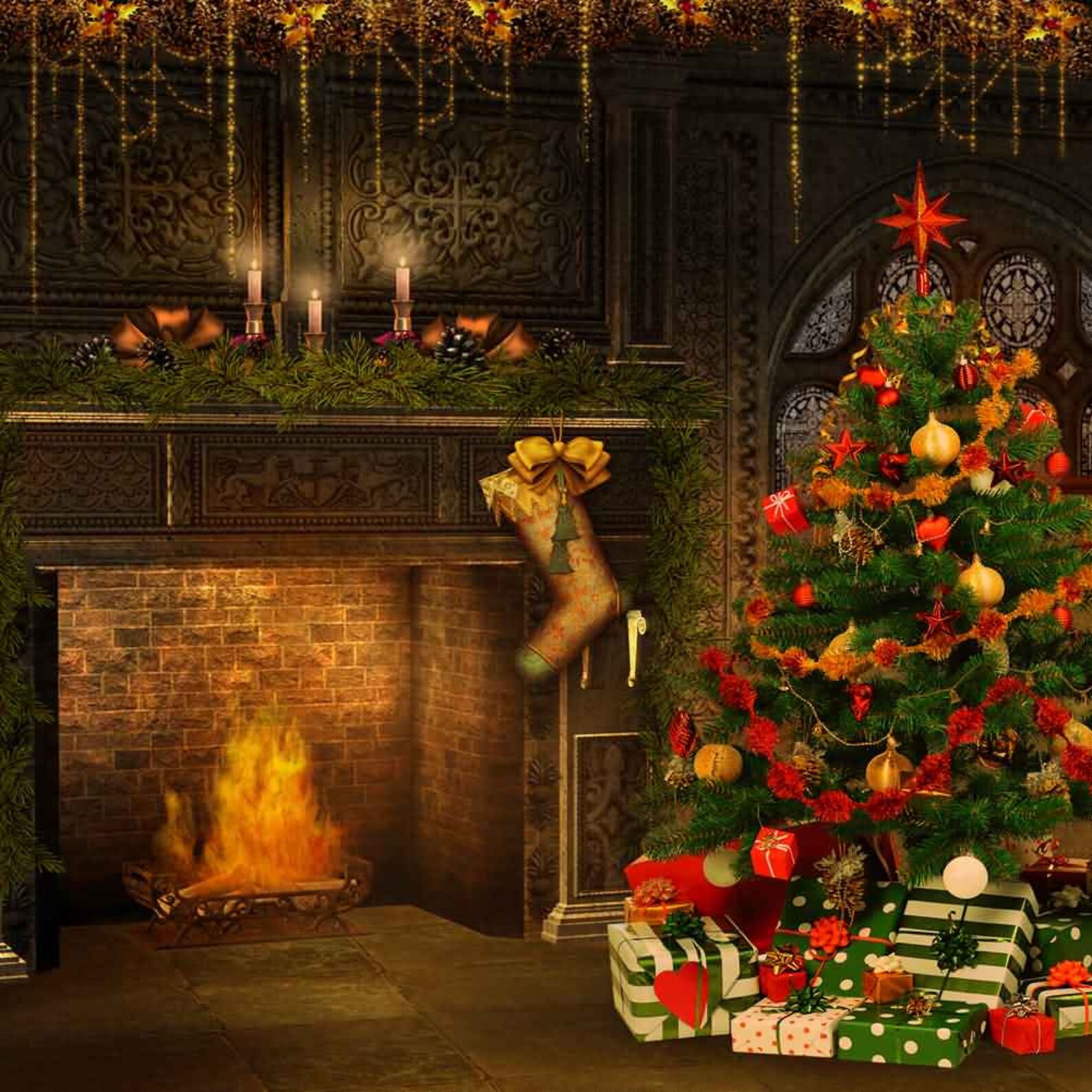 Nice Christmas Tree 10ft X 10ft Backdrop Computer Printed Etsy