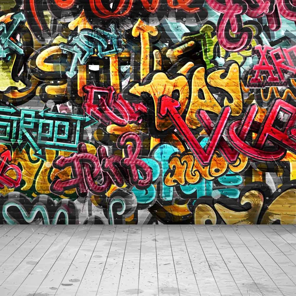 Graffiti Wall Backdrop Computer Printed Photography Background Etsy