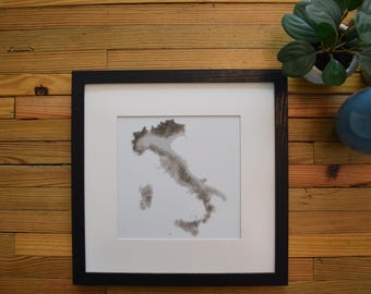 Italy 3D Topographic Map: Framed Wall Art