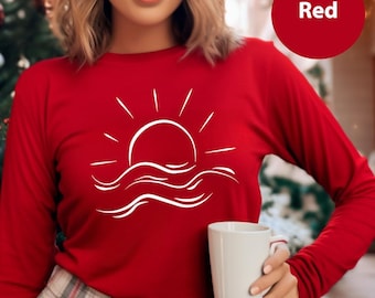 Sunshine Long Sleeve, Summer Positive Vibes Shirt, Sun Shirt, Summer Tee, Gift For Her, Shirts For Women, Holiday Long Sleeve