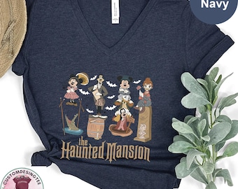 Haunted Mansion V-Neck Shirt,Family Shirt, Halloween Haunted Mansion Unisex V Neck Tee, Party Vneck Tee,Haunted Mansion Women V-Neck Shirt,