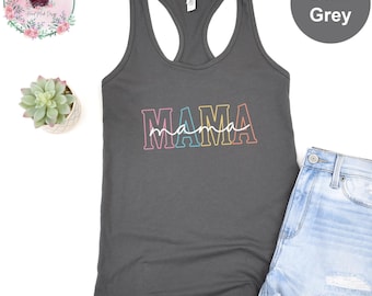 Mama Tank Top For Mothers Day Gift From Daughter, Vintage Mama Tank Top, Baby Shower Gift Mom Tank Top, Best Mom Tank Top For Birthday Gift
