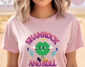 Shamrocks St. Patrick's Day T-Shirt, Shamrock and Roll Shirt, Saint Patricks Day Tee, Womens Saint Patricks Day Shirt, Irish Clover Shirt